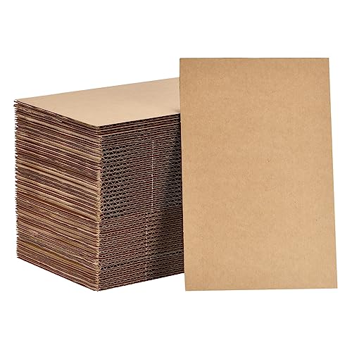Image of MECCANIXITY 100 Pack 9 inch x 6 inch Corrugated Cardboard Sheets 1 /8 inch Thick Flat Cardboard Filler Inserts Pads for Mailers, Packing, Art Projects, DIY Crafts