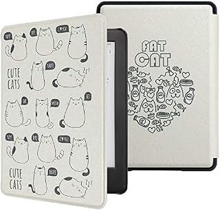 WALNEW Cover Case for All-new Kindle 10th Gen 2019 Released(Model No. J9G29R) - Protective Slim Auto Wake/Sleep Case for Kindle 2019 (Will Not Fit Kindle Paperwhite or Kindle Oasis),Fat Cat
