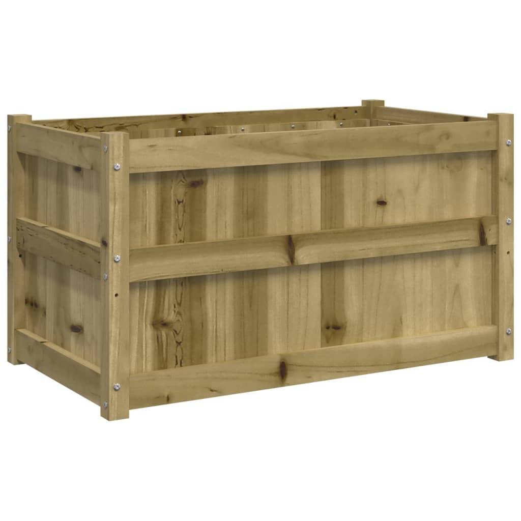 ACAGALA Jardinera de madera 90 x 50 x 50 cm, 2 unidades de macetas de impregnación natural, cuadrada, jardinera con jardinera para verduras, frutas, hierbas y flores