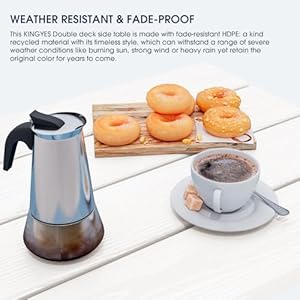 KINGYES Double Side Table, Adirondack End Table- White KINGYES Double Side Table Adirondack End Table White