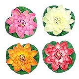 Lotus artificial está hecho principalmente de material EVA seguro, resistente al desgaste y duradero durante mucho tiempo.
