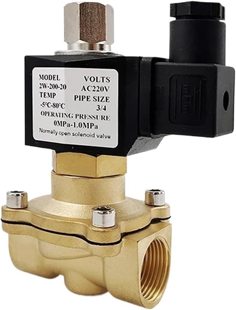 1/4" 3/8" 1/2" 3/4" 1" DN15 Normally Open N/O Brass Electric Solenoid Valve 12V 24V 220V 110V Pneumatic Valve for Water Oil(Dc12v,DN20)