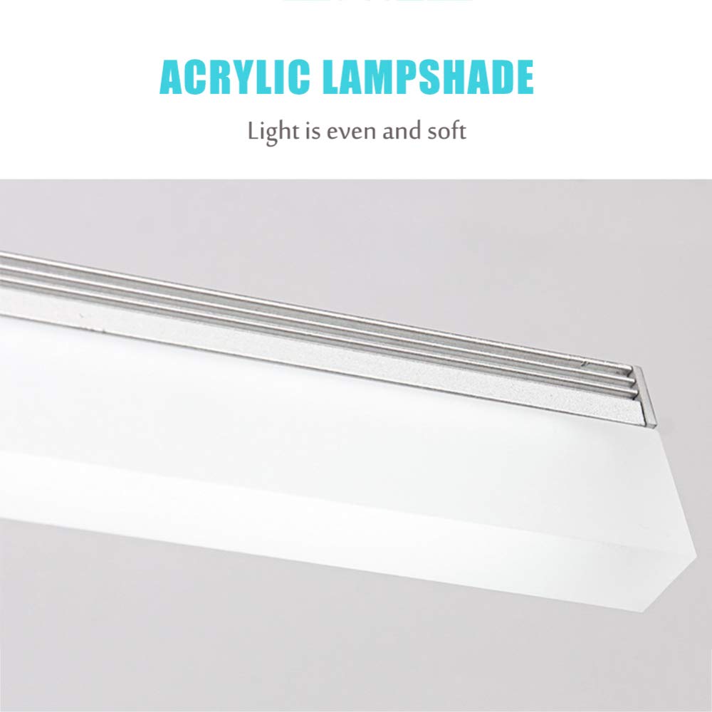 LED Spiegellampen Teleskop 180° Verstellbar Badezimmerschrankleuchte Wasserdicht Edelstahl Wandmontage Make-up-Beleuchtung,Chrome+CoolWhite-50cm