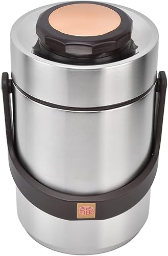 TOPINCN Fiambrera, 67.6 fl oz 304 de acero inoxidable aislamiento al vacío, caja de almuerzo portátil de 3 capas con aislamiento al vacío barril