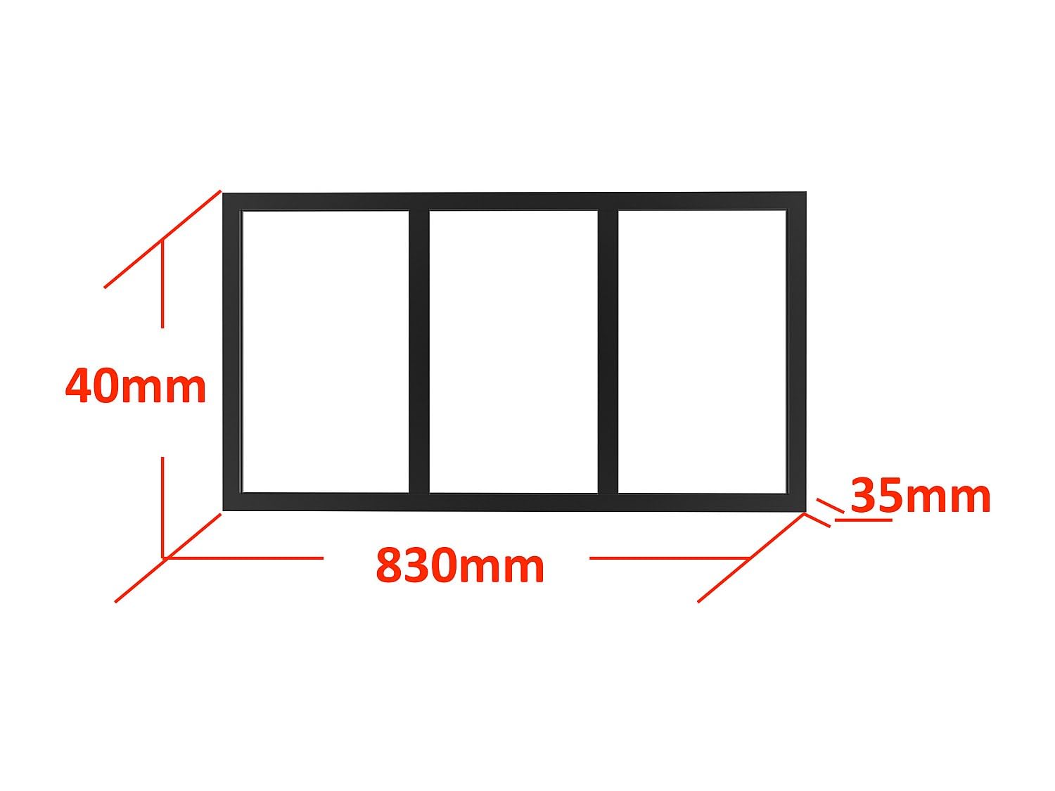 Vente-unique - Imposte Atelier en Aluminium thermolaqué - L83 x H40 cm - Noir - Bayview