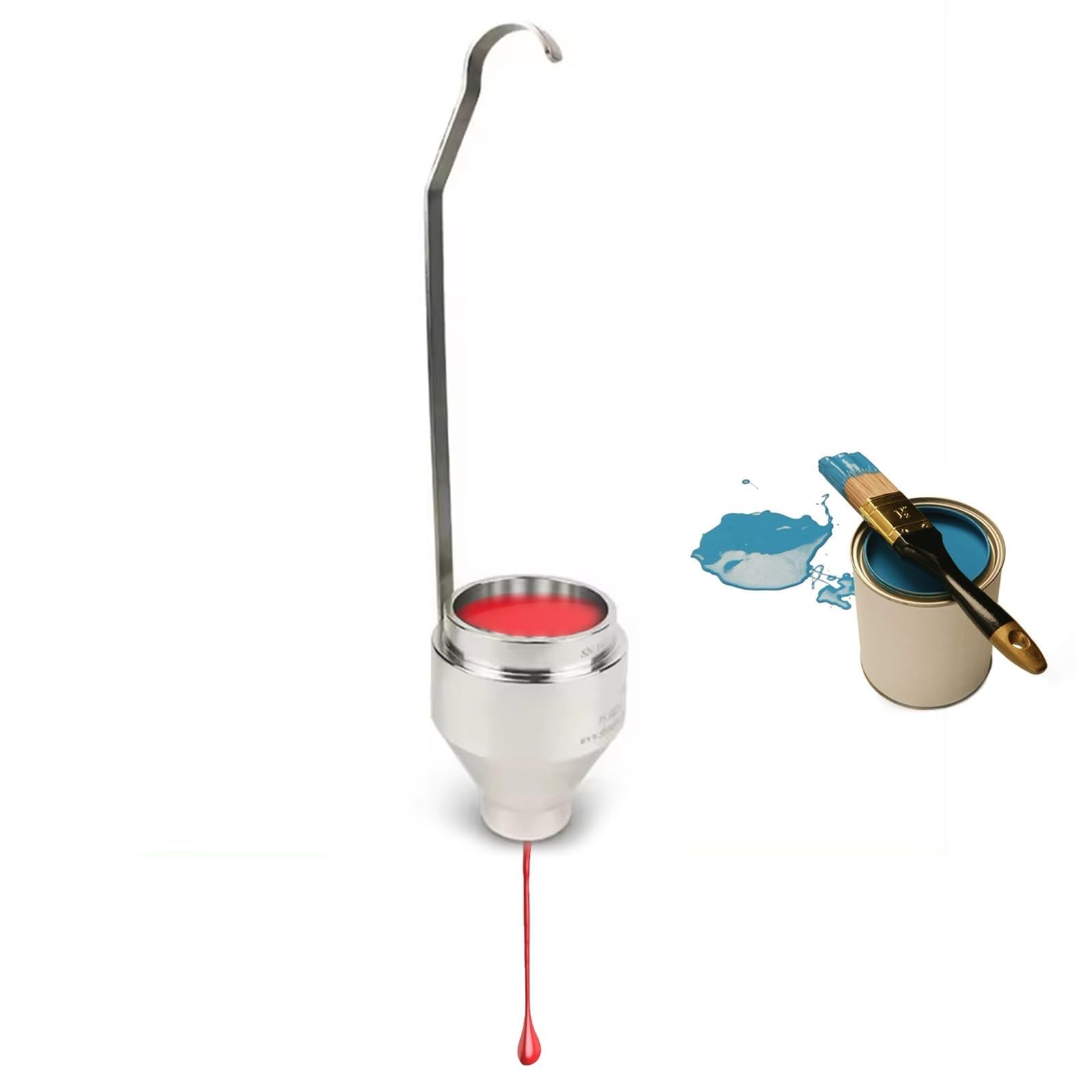 HMWOKPOT 4Mm Immersion Viscosity Measuring Cup with Handle, Aluminum Paint Viscosity Cups for Determine Viscosity of Inks, Coatings, Paints