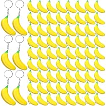 Jexine 20 Pack Banana Keychains Stress Toys Banana Stretchy Toys PU Relief Stress Balls for Back to School Classroom Student Gifts for Birthday Party Favors Easter Stocking