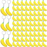 Jexine 20 Pack Banana Keychains Stress Toys Banana Stretchy Toys PU Relief Stress Balls for Back to School Classroom Student Gifts for Birthday Party Favors Easter Stocking