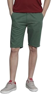 The Indian Garage Co Men Slim Fit Solid Mid-Rise Chino Shorts Price In India