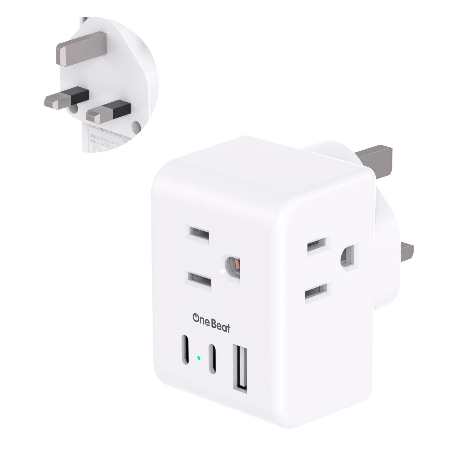 US to UK Ireland Travel Plug Adapter, Type G Power Plug Adapter with 3 Outlets 3 USB Ports(2 USB C), European Travel Plug Adapter for USA to England