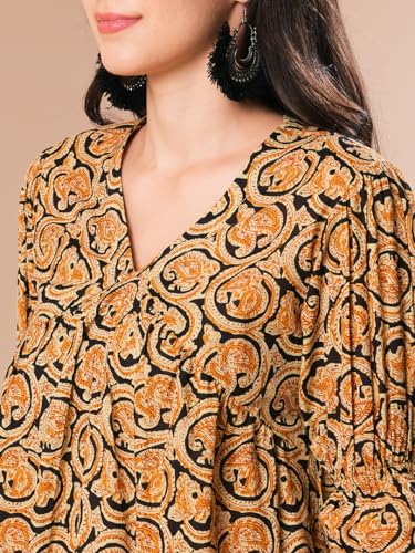 Image of Globus Women Ethnic Dresses (3641644004 Mustard XL)