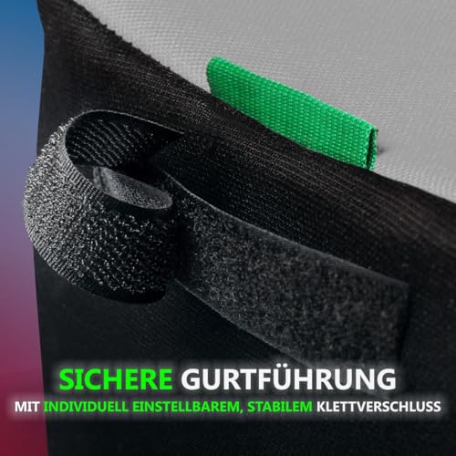 Kindersitzerhöhung Sitzerhöhung ergonomisch Kinder 135-150 cm Auto Sitz ECE R129 Bezug waschbar (Grau)