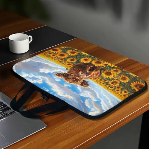 Funda para Laptop 17 pulgadas Estampado Sunflower Highland Cow miniatura 5