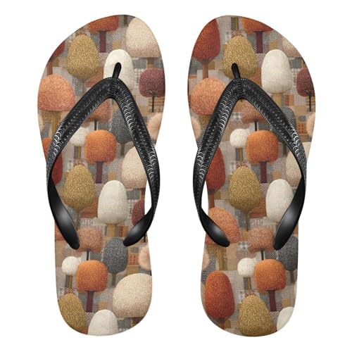 Flip Flop Sandals Pale Tree Print for Women Men Beach Outdoor XS