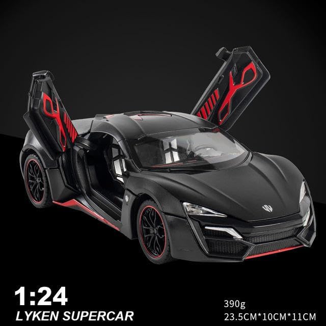 Image of Kids Toy car 1:24 Diecast Metal Car Model Hyper Toy Car for Kids Pull Back Metal Cars with 4 Openable Doors Light and Musical Sound (Multi)
