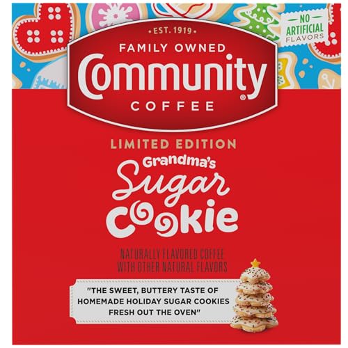 Image of Community Coffee Grandma's Sugar Cookie Keurig K-Cup Pods, Limited Edition Holiday Flavor, Natural Ingredients, 10 Count (Pack of 6)