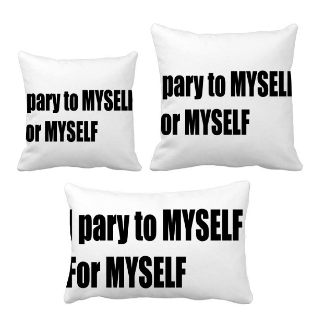 Housse de coussin Pray to Myself graphique pour décoration intérieure