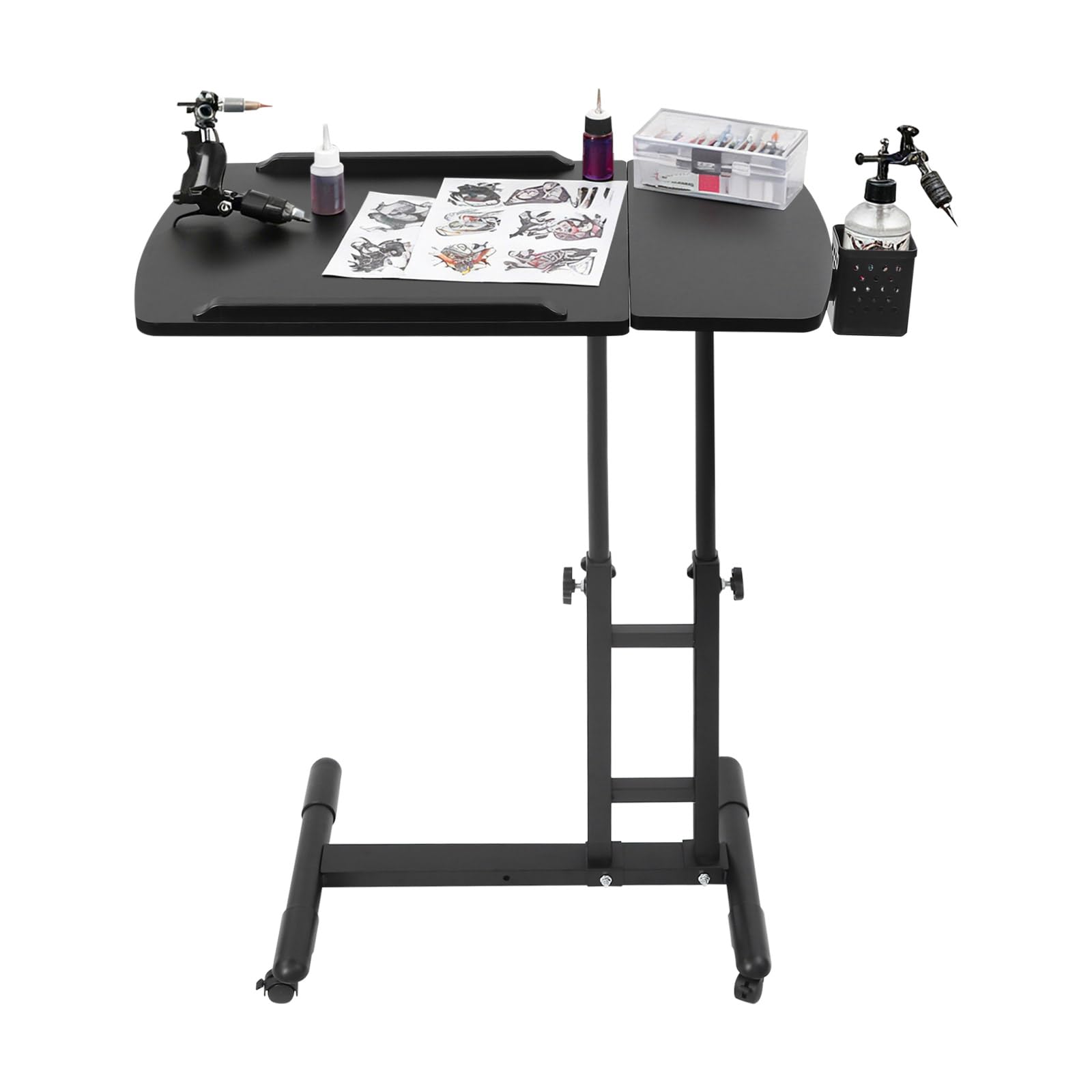 Eieblek Schwarz Tattoo Work Station, Portable Mobile Tattoo Work Station, Adjustable Height And Tilt Angle, Tattoo Tray Mobile Tattoo Table For Tattoos,Beauty Salon
