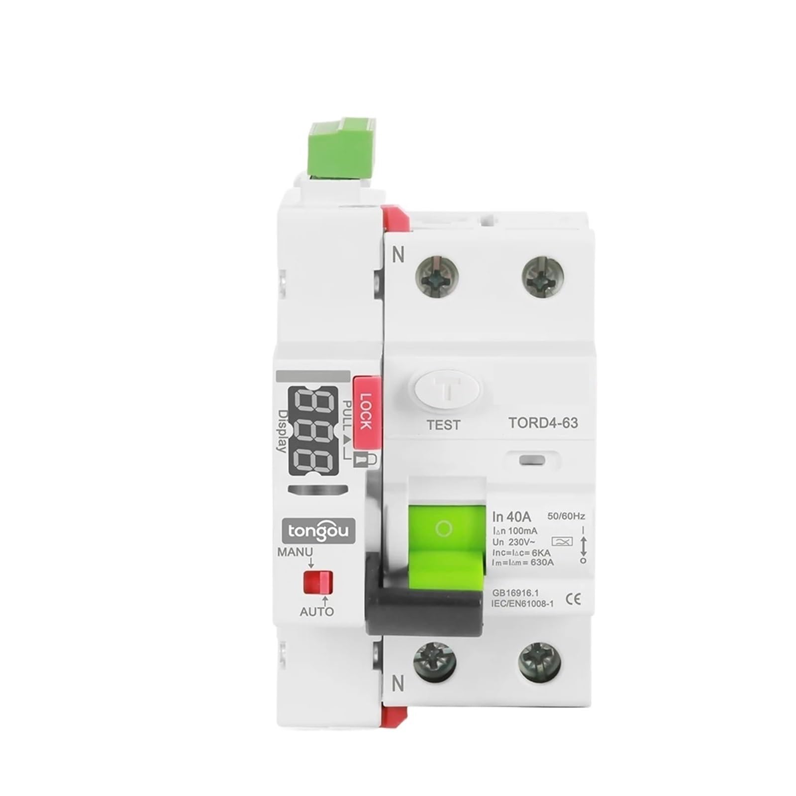 Interrupteur modulaire Type A 6KA 50A disjoncteur différentiel