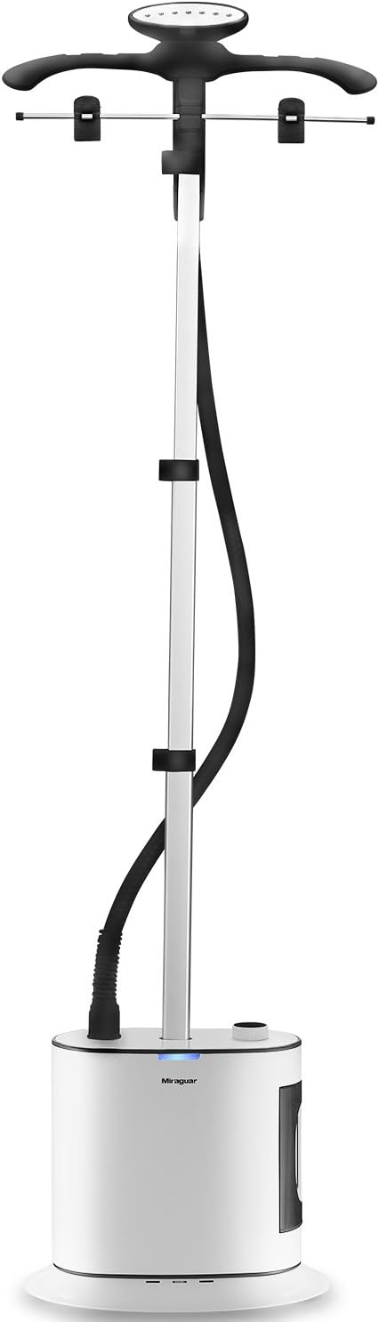 Fabric Steamer,Upright Garment Steamer with Fabric Brush and Garment Hanger,White and Black,Electric Iron for Home and Travel