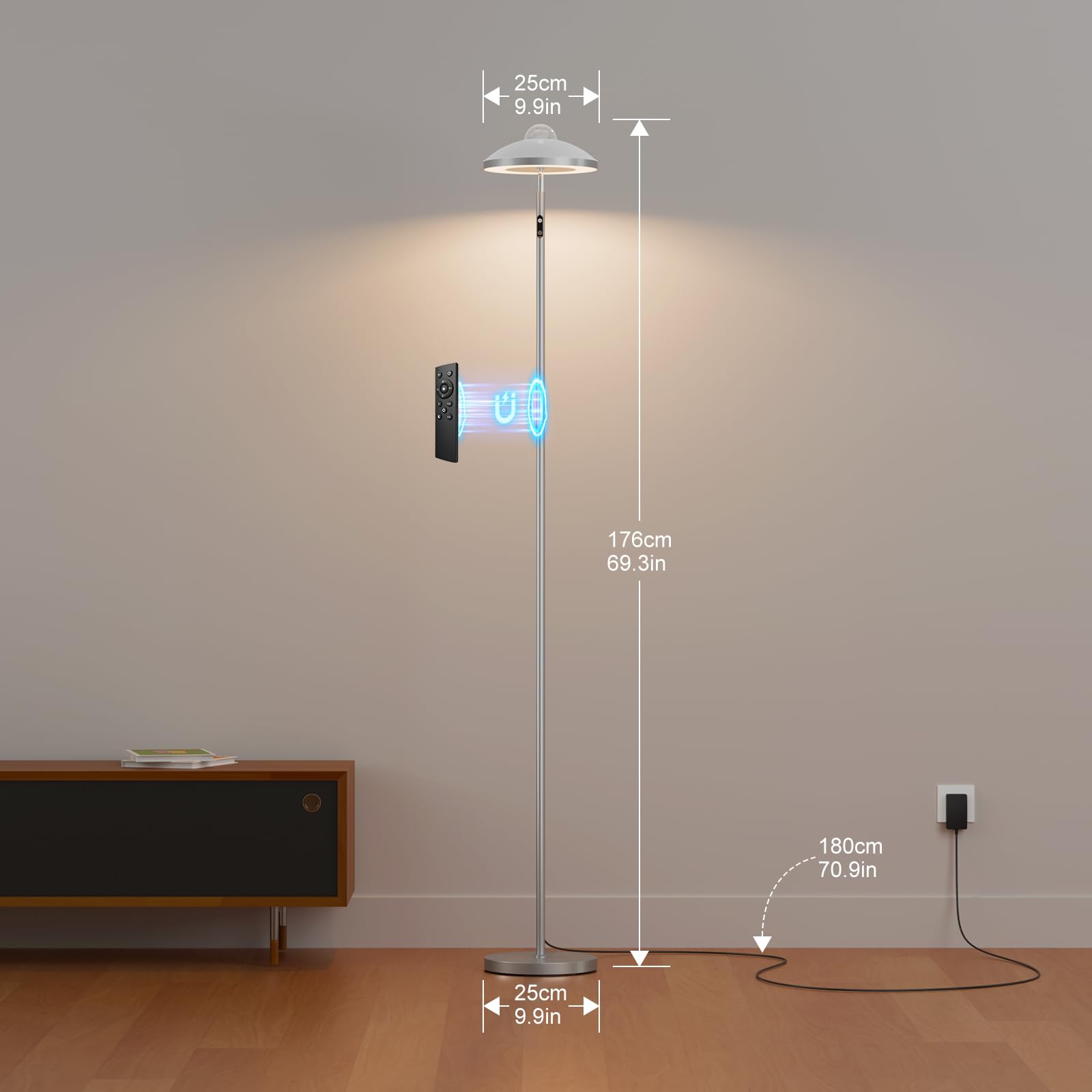 DUSKTEC Inteligentna Lampa PodłOgowa LED Do Salonu Z Pilotem | Projektor „GwieźDziste Niebo” I Lampa Do Czytania | Lampa PodłOgowa Z Funkcją śCiemniania I Timerem – Do Pokoju DziecięCego I Biura