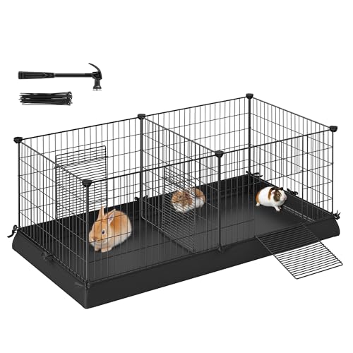 Songmics Home SONGMICS Guinea Pig Cage, Small Animal Playpen with Washable Liner