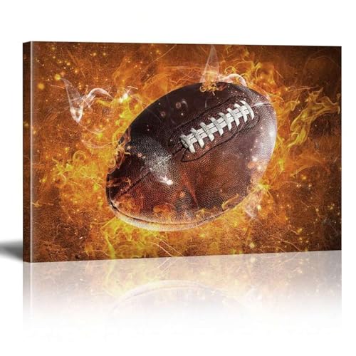 Toile football américain pour décorer une salle de bain ou un salon moderne