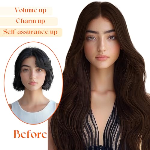 Sunny Hair Wire Hair Extensions Real Human Hair Fish Line Human Hair Extensions Invisible Wire Extensions Chocolate Brown #4 20 Inch - Thumbnail 6