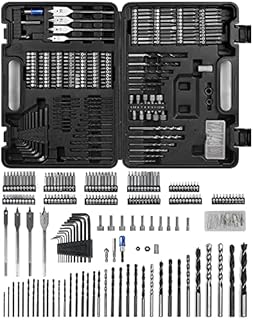 WESCO Drill Bit Set, 199Pcs Combination Drill Bit Sets Includes HSS Twist Drill Bits, Masonry Drill Bits, Wood Drill Bits, Driver Set, Screwdriver Bits & More in Case/WS9965