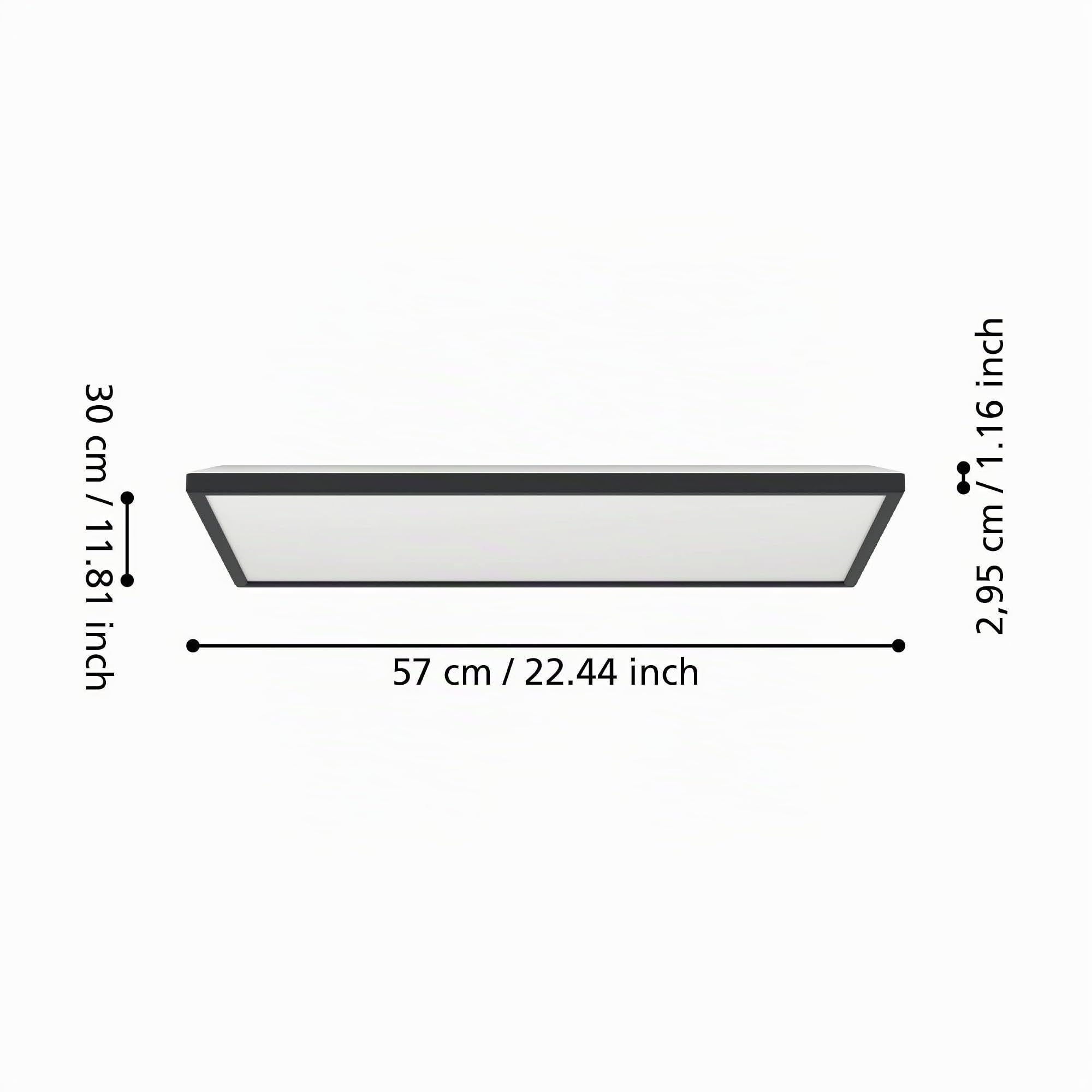 EGLO LED Deckenleuchte Rovito, runde Badezimmer Deckenlampe | Badlampe Decke aus Kunststoff in Schwarz und Weiß, Deckenbeleuchtung warmweiß-kaltweiß, IP44, 57x30 cm