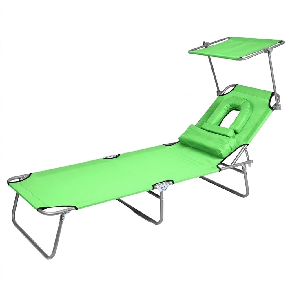 Chaise longue de plage rotative avec auvent pour un bronzage parfait au bord de la piscine