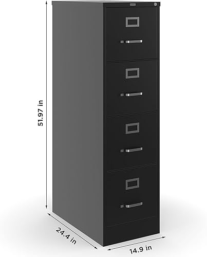 Miniatura 3 de Staples 204082 Archivador vertical de 4 cajones con bloqueo Letra negra de 25 pulgadas D (25164D)