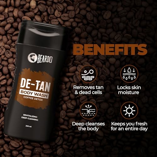 Image of Beardo Detan Combo For Men (Set of 2) | Detan Body Wash & Detan Face Wash with Powerful Coffee Extract for Tan Removal | Hydrates & Exfoliates Men's Skin for Oil Control