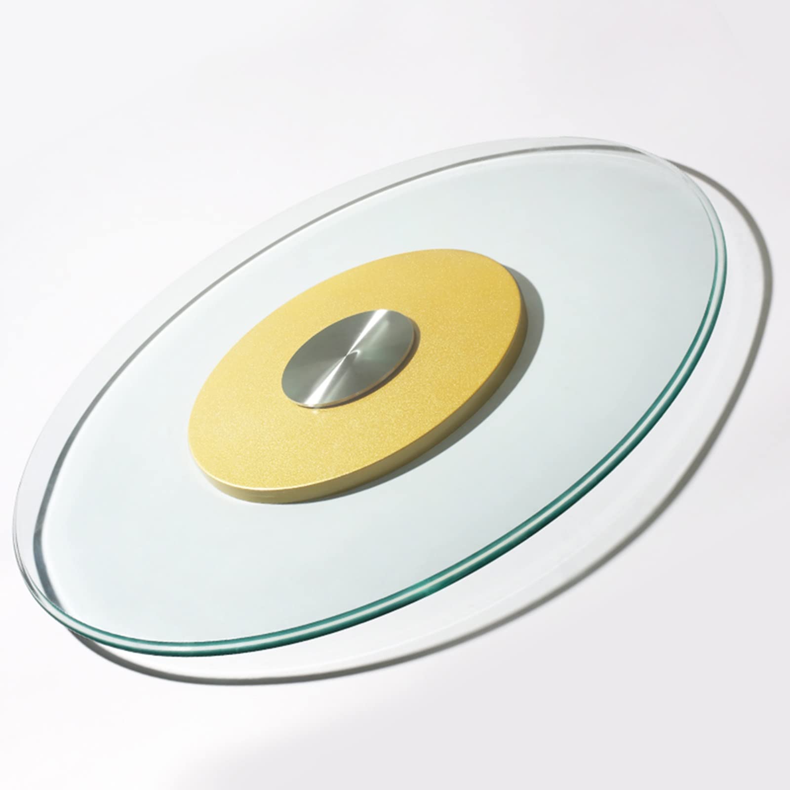 Lazy Susan Platine tournante Verre trempé Ronde Assiette de Service Transparente Support Rotatif Cuisine Table à Manger Plateau Organisateur de Table Support de Stockage d'épices 300 kg Roul
