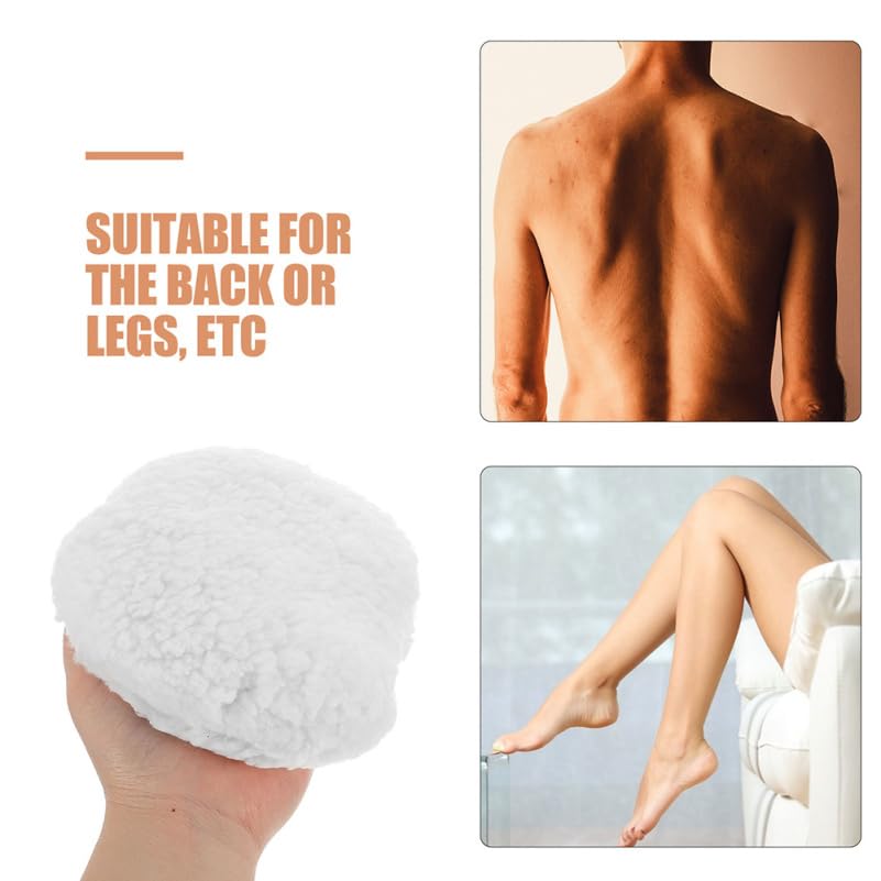Houppettes extra larges de qualité supérieure en peluche douce blanche
