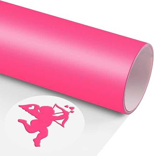 Puff Vinyl de transferencia de calor, rosa intenso, vinilo de transferencia de calor 3D HTV de 12 x 6 pies para camisetas de prensa de calor,