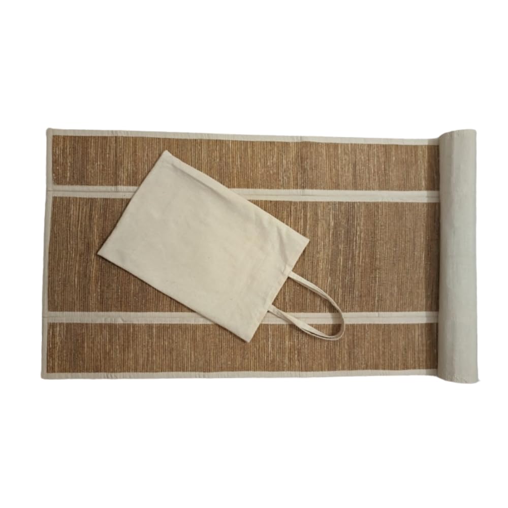 Natural Fibre Vetiver Yoga Mat with Handloom made | Eco Friendly 72L x 24W inch | Women and Men | Cotton Carry Bag with Strap Free (B0CC6DYL23) Amazon Price History, Amazon Price Tracker