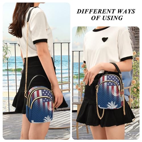 Image of Patriot Flag Cell Phone Purse Crossbody Handbag Durable Shoulder Bag Sturdy Travel Pouch