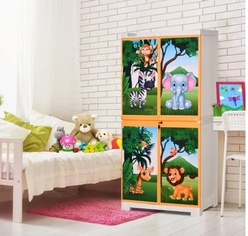 Nilkamal Jungle Design Plastic Free Standing Cabinet | Finish Color - Brown (Fmmjunglebbc/PORG) - 23.23X13.78X48.03 Inch - Review, Price and Buying Guide