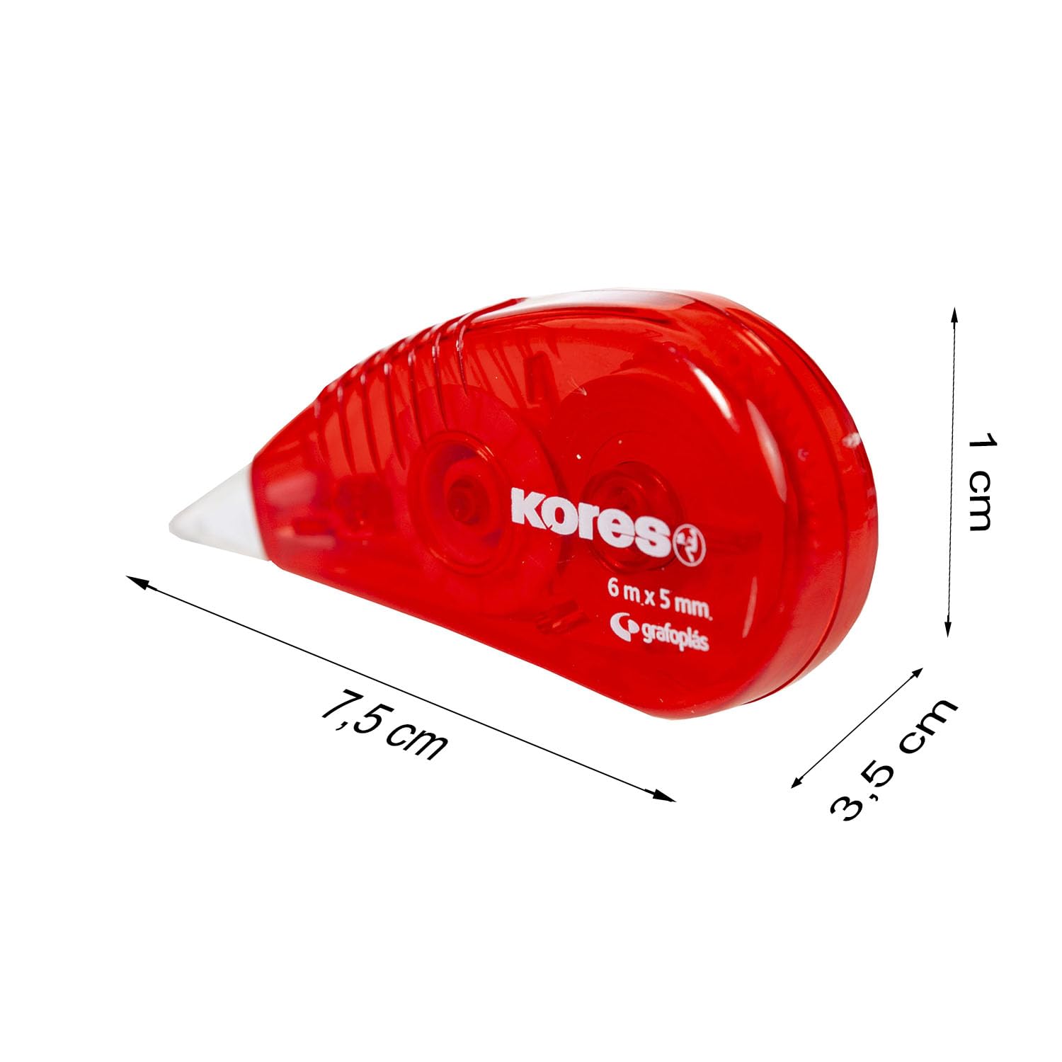 Kores - Cintas Correctoras en Seco, Pack de 16 Cintas Correctoras de 6X5 mm, Perfectas para Correcciones de Boligrafo