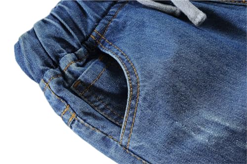 Boys Jeans Kids Straight Jeans Stretchable Elastic Waist Denim Pants4