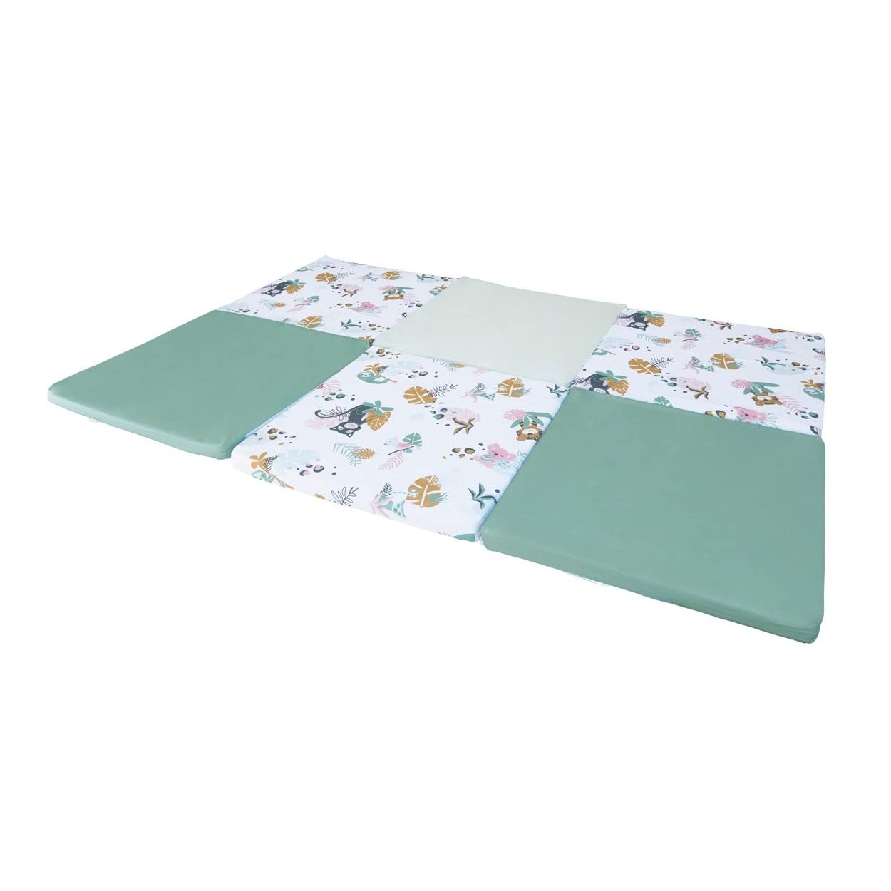 Tinéo - Tappeto per il risveglio - grande tappeto da gioco per bambini - tappetino per auto - tappeto per bambini - multifunzione 5 in 1-120 x 180 cm (giungla Buddies)
