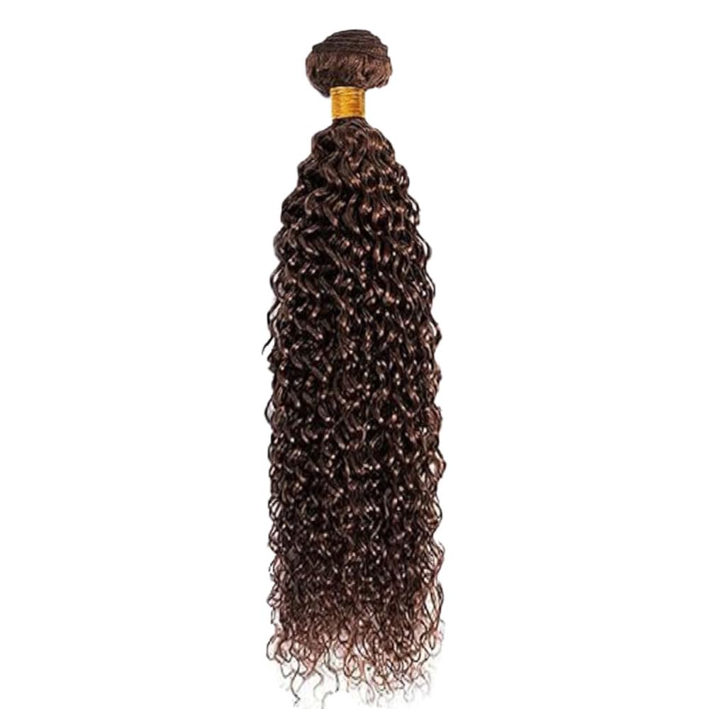 4# Chocolate Brown Bundle Human Hair Brown Human Hair Bundles Curly Wave 1 Bundle Color 4 20 Inch Chocolate 100G/PC Unprocessed Brazilian Virgin Double Weft Hair Extension