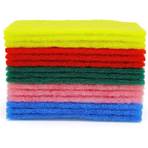 Multipurpose Scouring Pads - Heavy Duty Household, Non Scratch Scouring Scrubs Cleaning Scrubber For Kitchen, Sink, Dish (15 Pcs) - By Rampro #TOP5