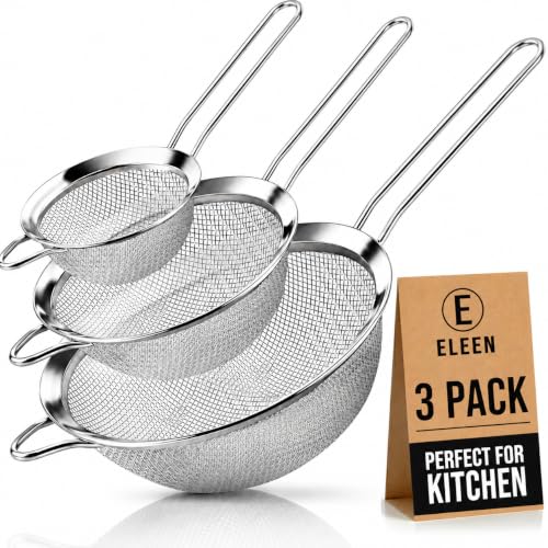 ELEEN Premium Stainless Steel Fine Mesh Strainers Set