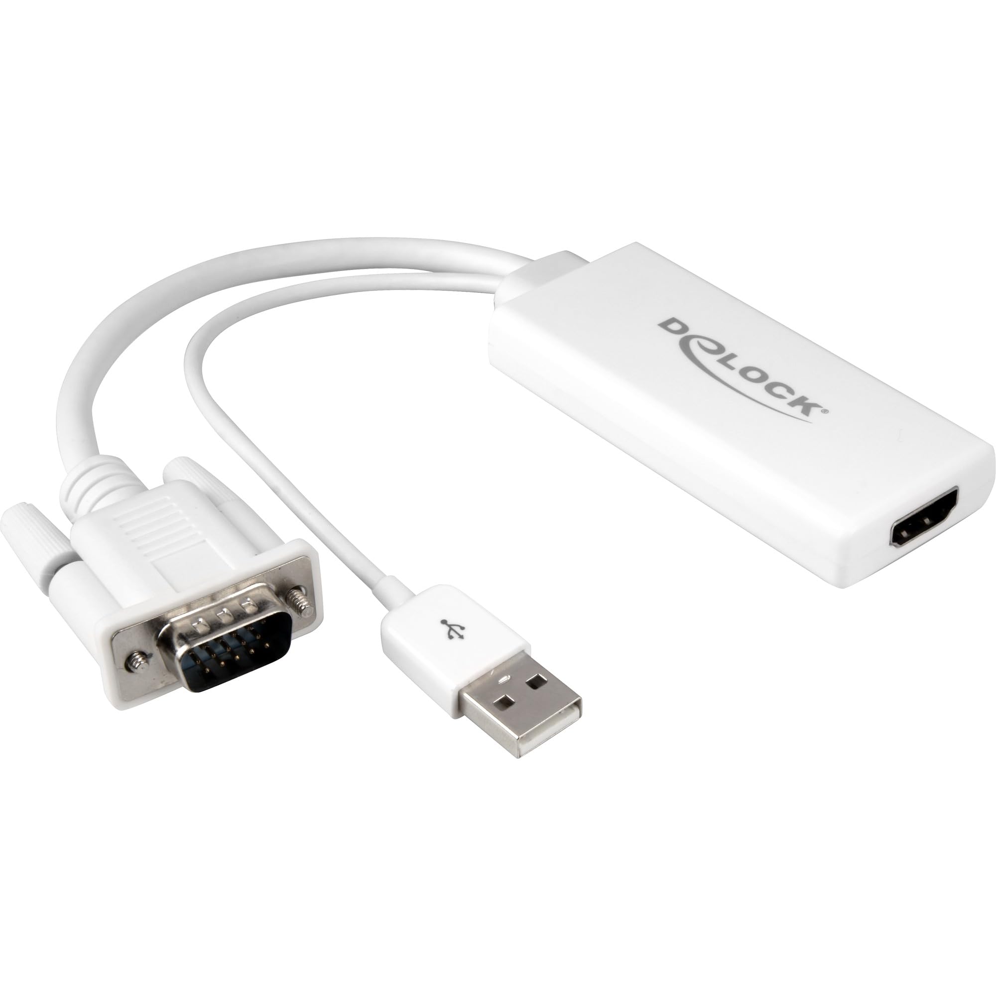 DELOCK 62460 - Adaptador VGA a HDMI, Audio