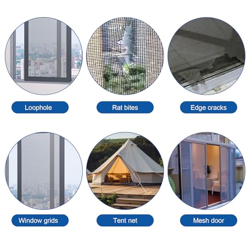 3Pcs Fliegengitter Reparatur Set 5cm×2m Fliegengitter Reparatur Klebeband Reparaturband für Fliegengitter Reparaturband Fliegengitter Flicken Klebeband Fliegengitter Reparatur (Schwarz)