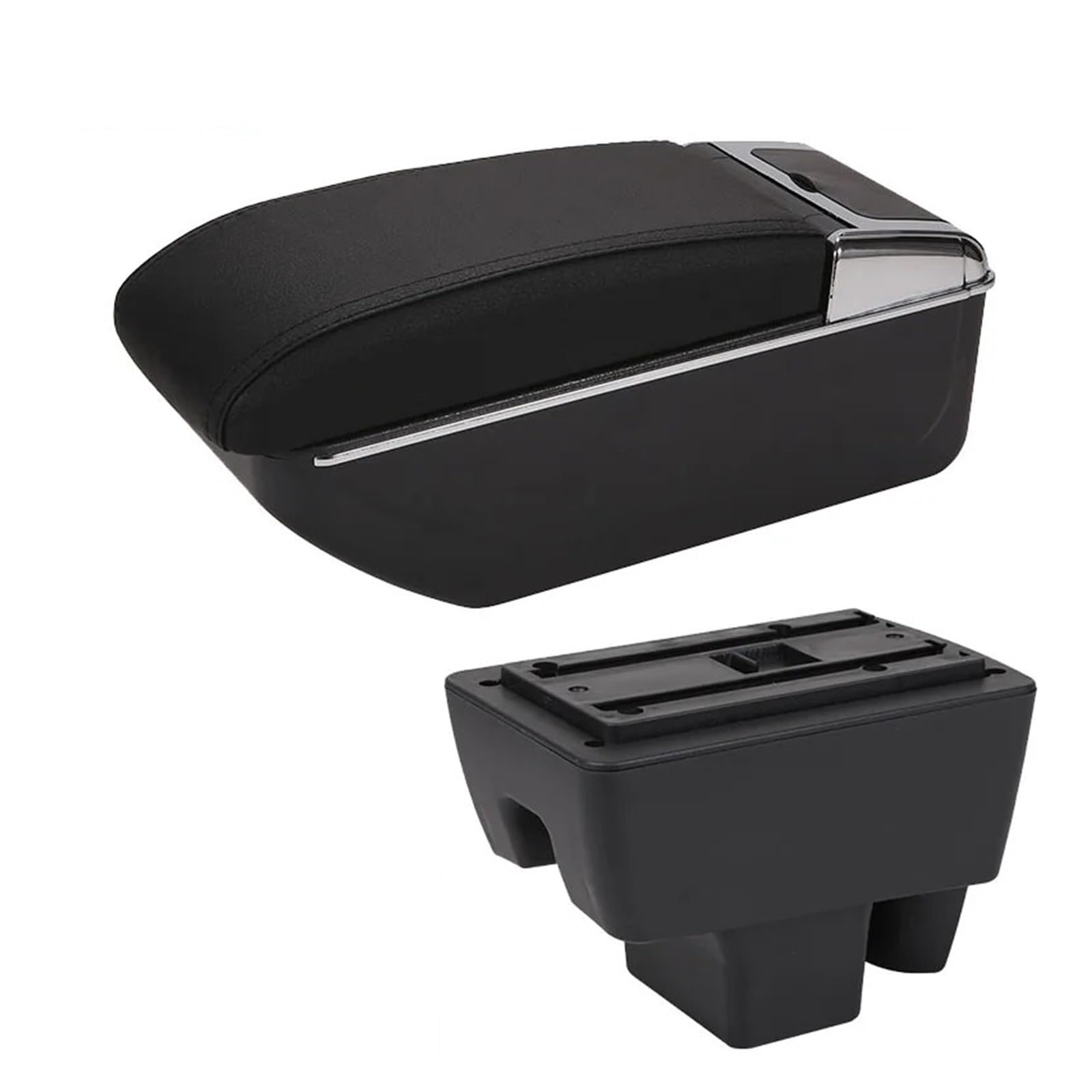 GBGWRMRYX Center Armrest Box For Polo 2020 2021 Car Interior Armrest Box Retrofit Details Storage Box Accessories Arm Rest(D2 Black black NoUSB)