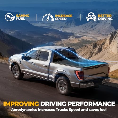 Image of Auto Dynasty Low Profile FRP Tonneau Cover for 2019-2025 Ram 1500 5.7ft | FRP Hard Tri-Fold Truck Bed Tonneau Cover Compatible with 19-25 Ram 1500 5.7ft Without Rambox & Bed Rail Storage