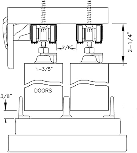 Miniatura 4 de SARTODOORS Puertas corredizas de derivación para armario de 36 x 80 pulgadas con herrajes  Quadro 4111 seda blanca  Juego de molduras de rieles de